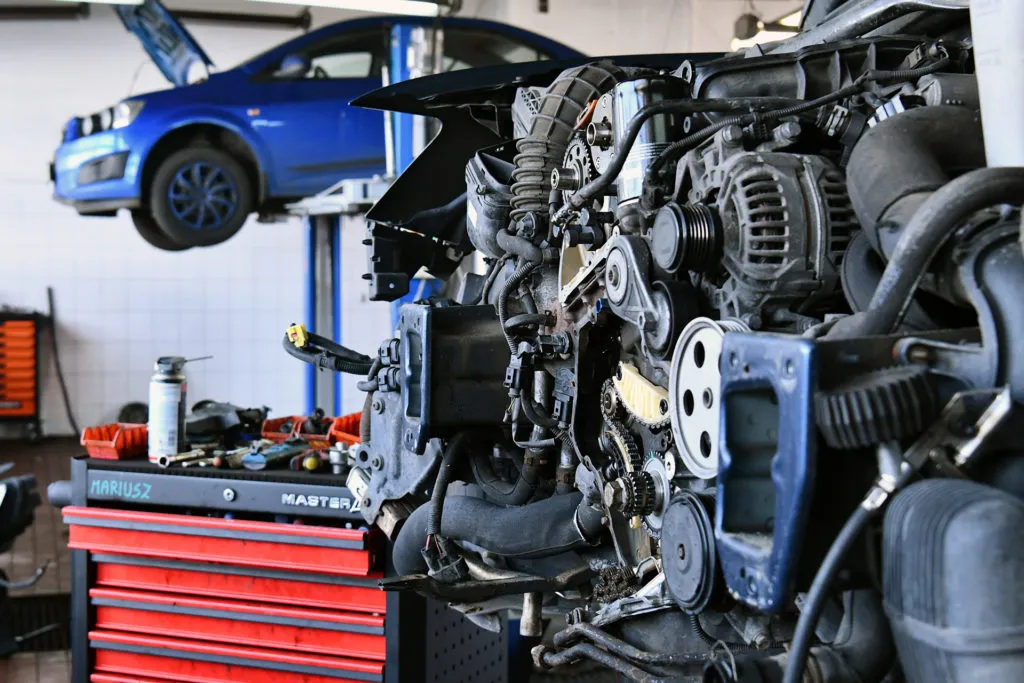 Silnik Audi Q5 8R 2.0 TFSI po demontażu pasa przedniego