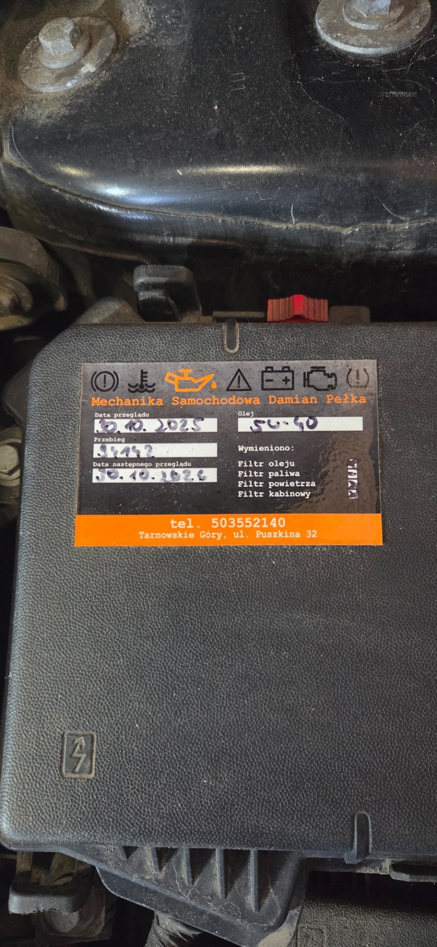 Informacja o wymianie oleju - RENAULT MEGANE III liftback