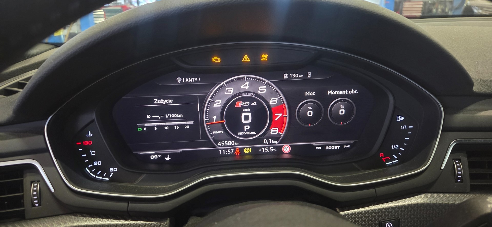 Wskazania deski rozdzielczej - AUDI A4 B9 Avant