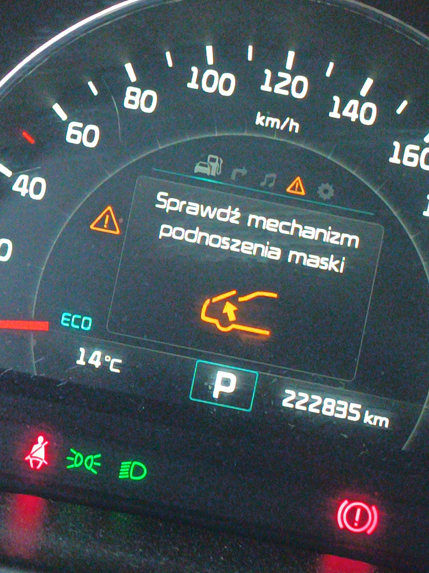 Komunikaty na desce rozdzielczej - KIA SORENTO III